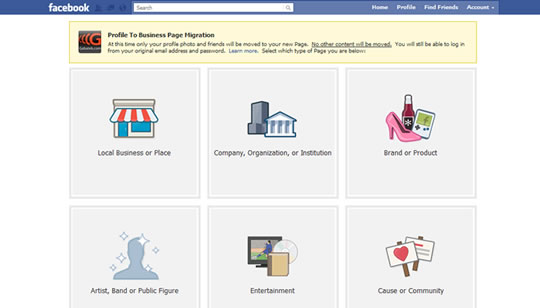 Conversion Facebook Perfil a Pagina tecnologia